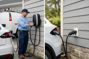EV Charger Versus Standard Outlet for Home Charging